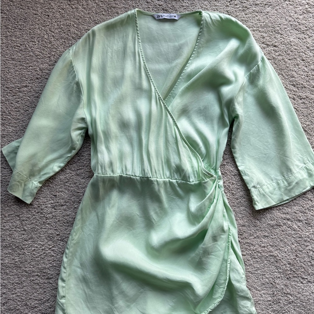 Zara Wrap Style Romper Mint Green Women Small